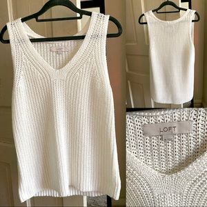 Ann Taylor LOFT ~ Cream Knit Sweater-Tank